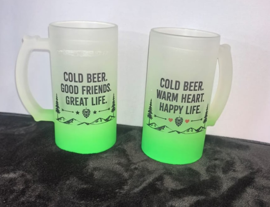 16oz Green Frosted Beer Mug