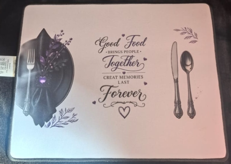 30x40cm Neoprene Placemat with Black Overlock