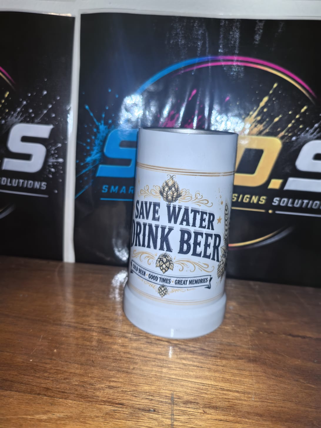 680ml White Stainless Steel Beer Mug