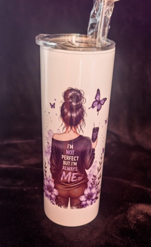 Engraving White Stainless Steel Skinny Tumbler