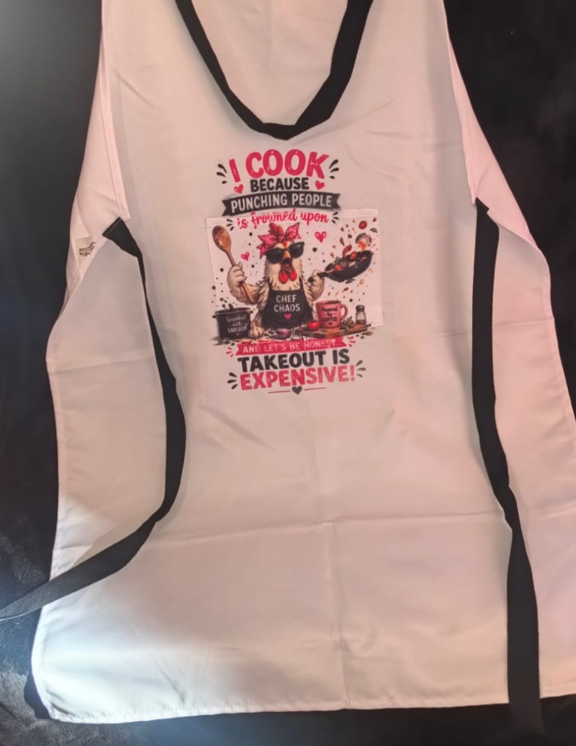 Large White Polyester Apron